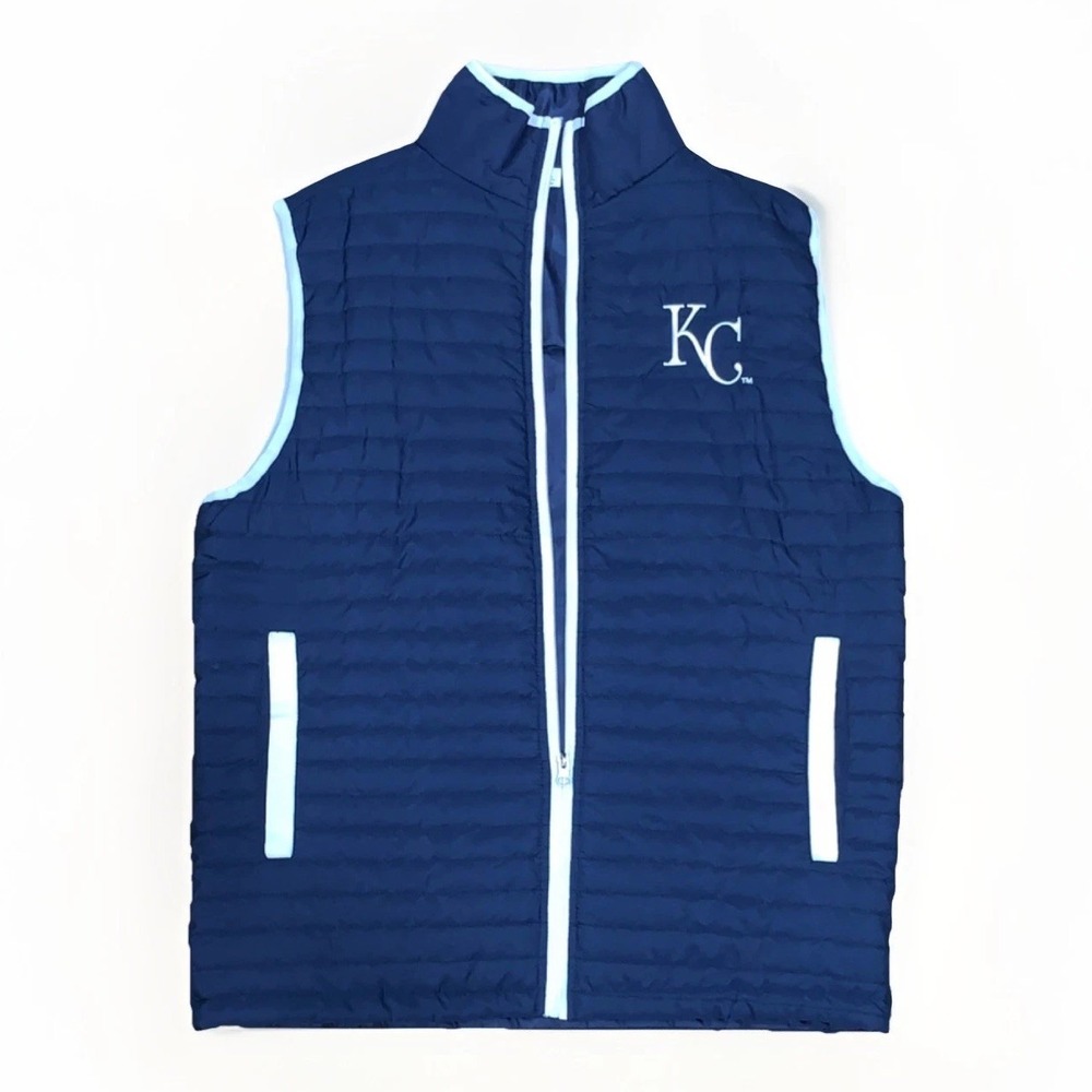 Men's Medium Miller Lite Kansas City Royals MLB Baseball Zip Puffer  Vest  MLB